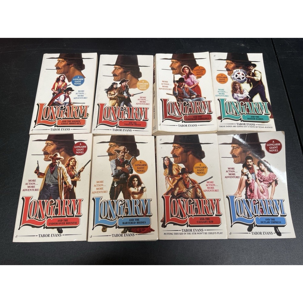 Longarm Lot of 8 Giant Edition western series books Novels LONGARM Tabor Evans